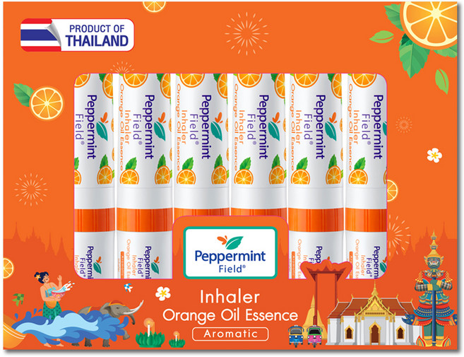 페퍼민트필드 태국 야돔 오렌지 인헤일러 타이 패키지 6개입, 1세트