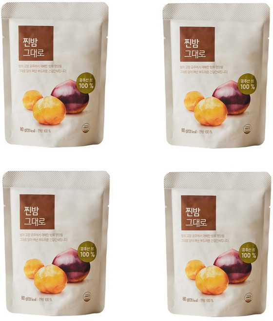 올가홀푸드 찐밤 그대로 맛밤, 80g, 4개