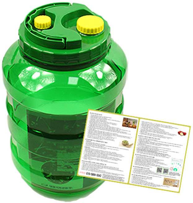 대원기계공업 뉴그린 과실주병 PET + 와인 식초 막걸리 레시피 세트, 10L, 1개