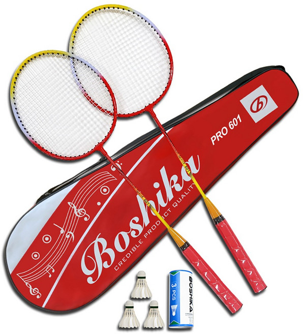 배곧인터내셔널 보시카 배드민턴 라켓 2p + 셔틀콕 3p + 가방 세트 PRO601, PRO601(RD), 1세트