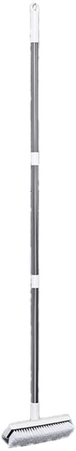360度可旋轉二合一地板清潔刷, 白色 + 銀色, 1支