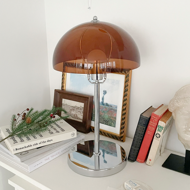 LENA ENERGY LED壓克力蘑菇亮度顏色變換檯燈, 棕色