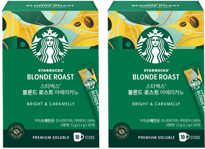 STARBUCKS 星巴克 黃金烘焙美式原豆咖啡隨身包, 2個, 1.1g, 10入