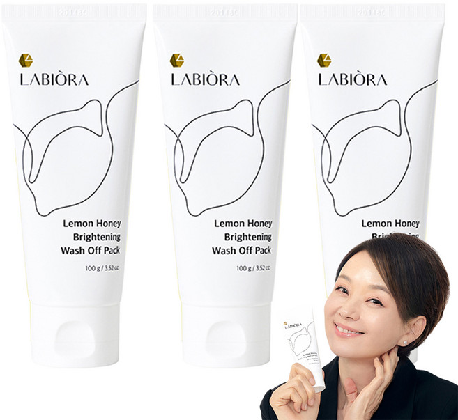 라비오라 레몬 허니 브라이트닝 워시오프 팩 100g, 1개입, 3개