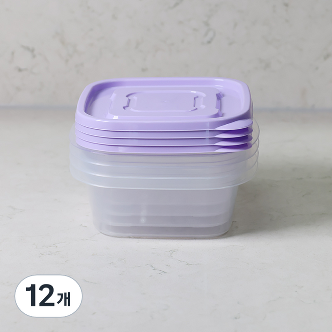 롯데이라이프 이라이프 튼튼간편 보관용기 정사각, 12개, 610ml