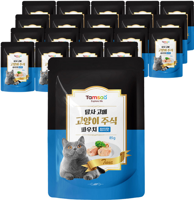 탐사 고양이 고메 주식 파우치, 참치, 85g, 20개