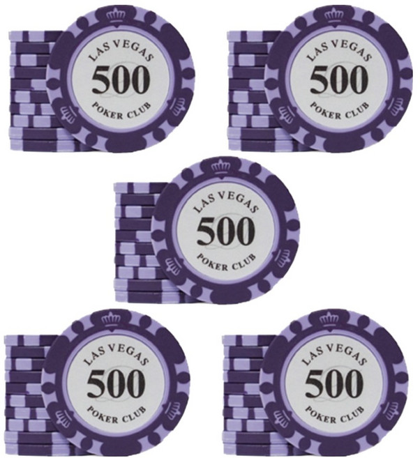 라스베가스 클레이 포커칩 500, 혼합색상, 50개