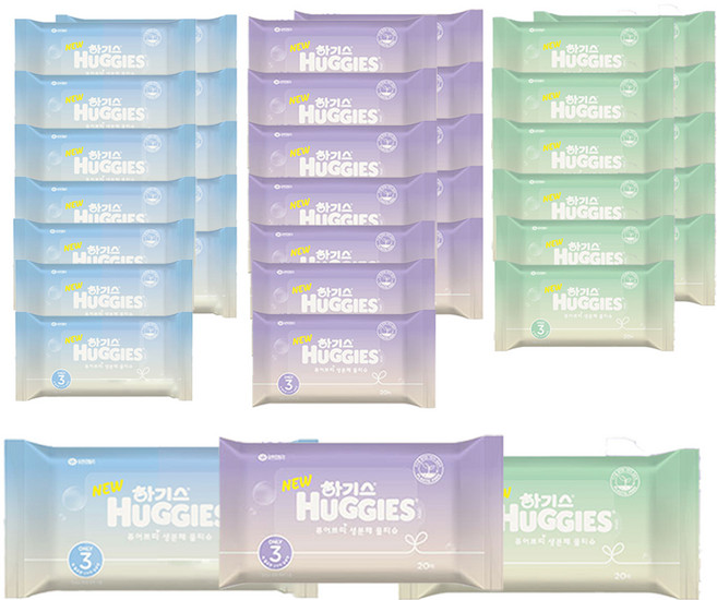 하기스 퓨어쁘띠 생분해 아기물티슈 휴대용, 20매, 80개