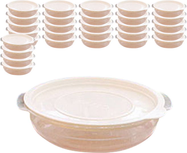 가쯔 심플쿡 냉동밥 전자렌지용기 아이보리, 48개, 400ml