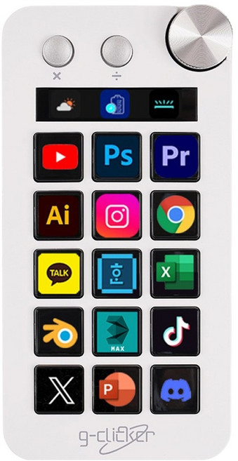 지클릭커 멀티미디어 에디터 계산기 영상편집기 3way 넘버키패드, SD16, 화이트