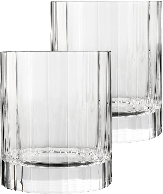 Luigi Bormioli 無鉛水晶直線條威士忌杯 335ml (兩入禮盒組), 2個
