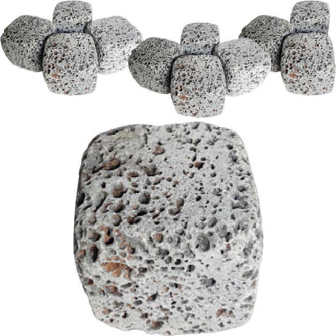 WITH블럭 현무암 사구석 굴림석 100x100x100mm, 12개, 2.5kg