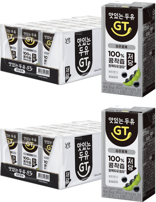 맛있는두유GT 검은콩깨, 190ml, 48개