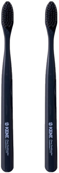 켄트 탄 초극세모 칫솔 블랙, 1개입, 2개