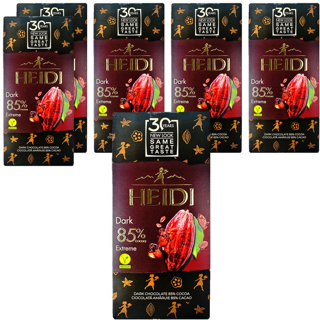 HEIDI 赫蒂 85%黑巧克力, 80g, 6盒