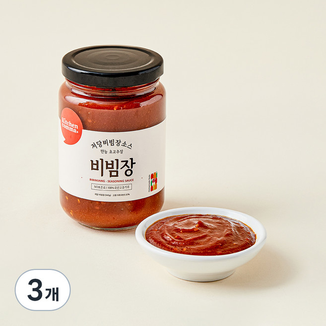 키친콤마 저당 비빔장, 340g, 3개
