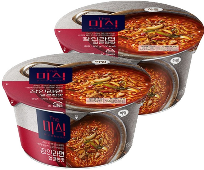 더미식 장인라면 얼큰한맛 컵 106g, 2개