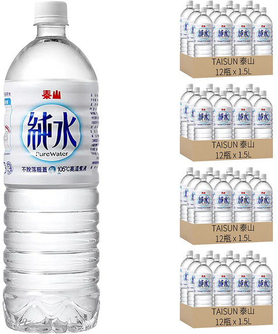 TAISUN 泰山 純水, 1500ml, 48瓶