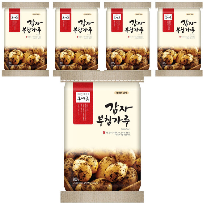 봉평촌 감자부침가루, 800g, 5개