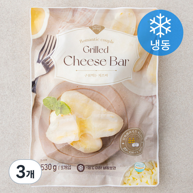 낭만부부 구워먹는 치즈바 (냉동), 530g, 1개입, 3개