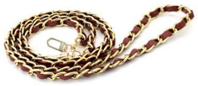 휴대폰 지갑케이스 호환 골드 체인 폰스트랩, 브라운, 1개