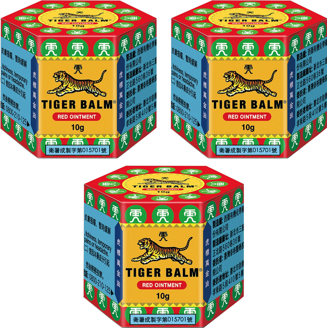 TIGER BALM 虎標 萬金油 紅, 1入, 3罐