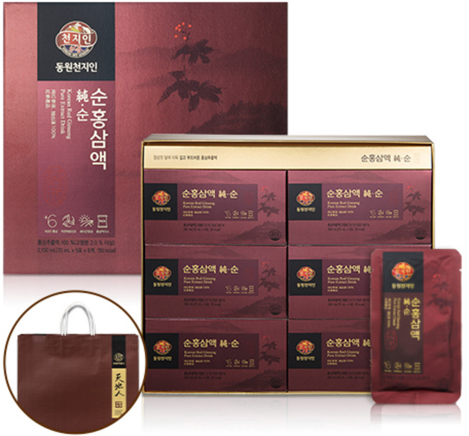 천지인 6년근 순홍삼액, 1개, 2.1L