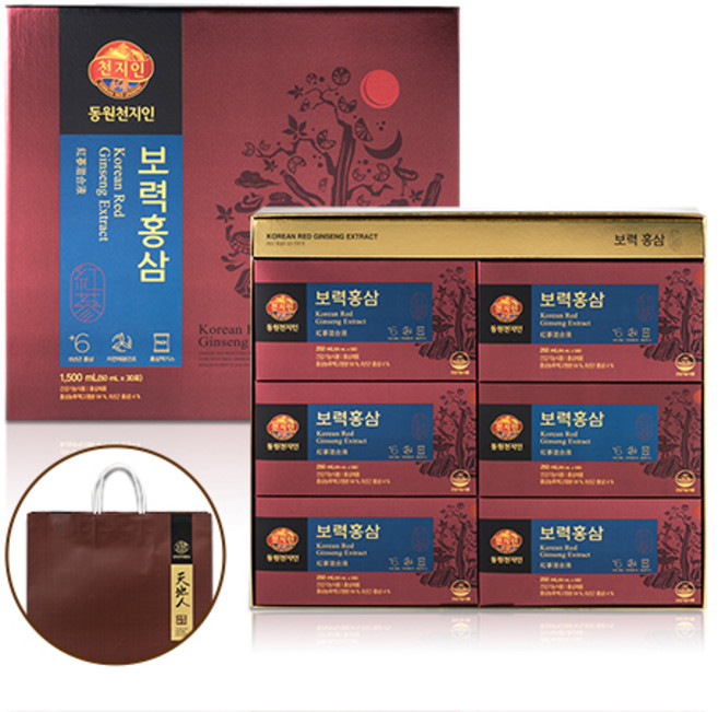 천지인 6년근 보력 홍삼 30p + 쇼핑백집품필요, 1.5L, 1박스