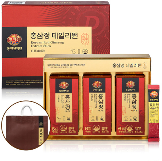 천지인 홍삼정 데일리원 6년근 홍삼 스틱, 300ml, 1개