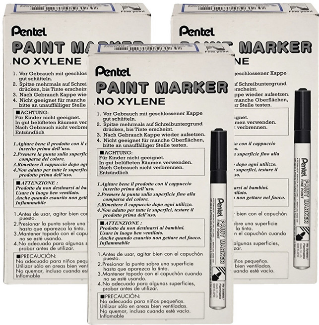Pentel 飛龍文具 油漆筆 細 MSP10-C 藍色 12支, 1色, 3盒
