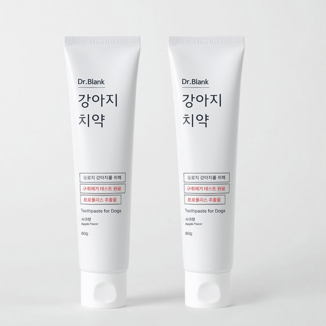 닥터블랭크 강아지 바르는 치약 사과향, 80g, 2개