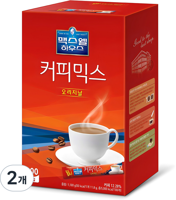 맥스웰하우스 오리지날 커피믹스, 11.8g, 100개입, 2개