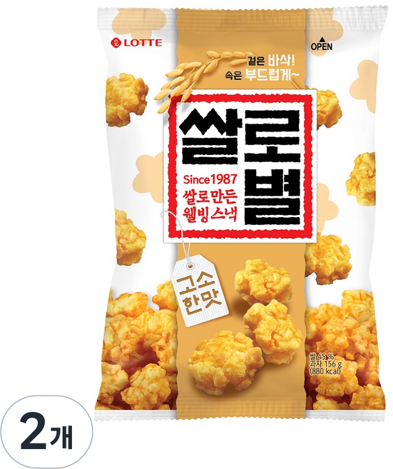 롯데제과 쌀로만든 쌀로별 고소한맛, 2개