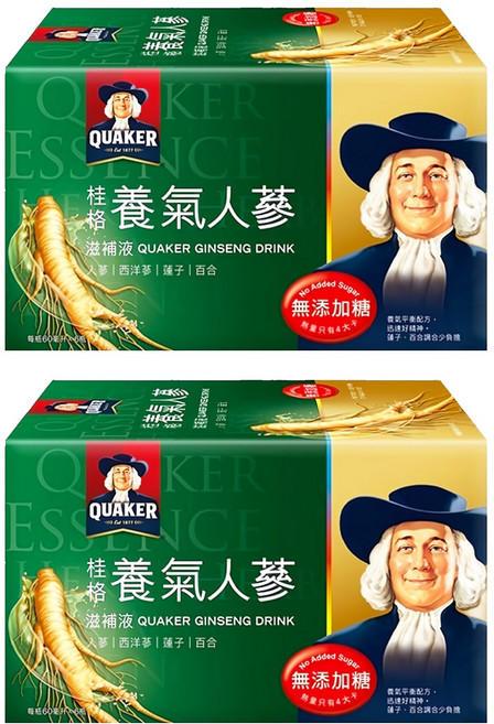 QUAKER 桂格 無糖養氣人蔘, 60ml, 6瓶, 2盒
