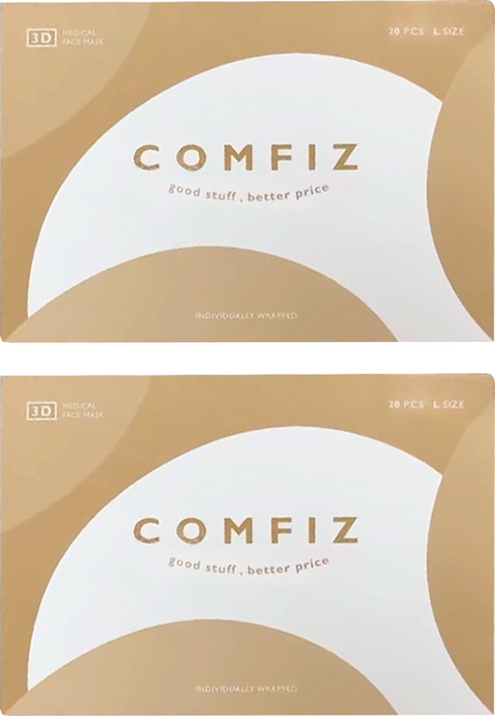 COMFIZ 康菲 3D醫療口罩 M, 紅茶拿鐵, 20片, 2盒