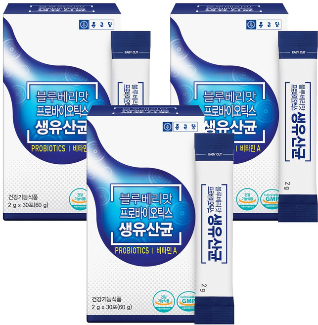 종근당 블루베리맛 프로바이오틱스 생유산균 30p, 60g, 3개