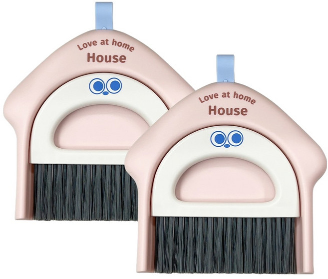데일드 캐릭터 미니 빗자루 + 쓰레받이 세트, 핑크하우스, 2세트