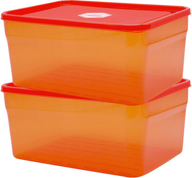 푸레시 디어스엠 트위스트 밀폐용기 오렌지, 2.95L, 2개