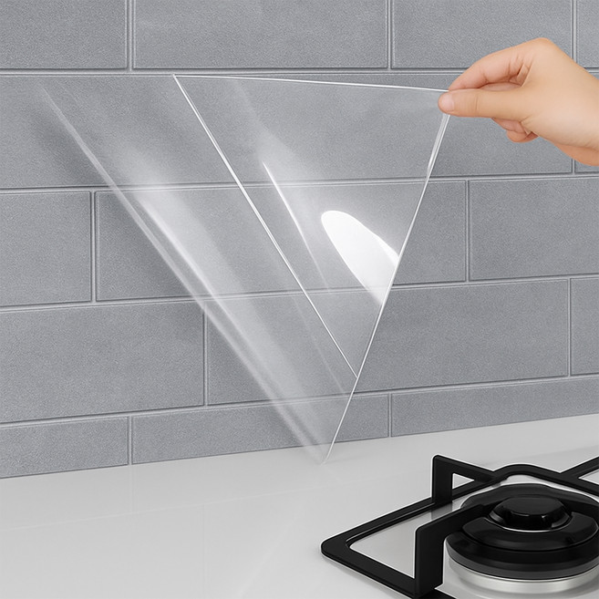 와이그레이스 주방 투명 오염방지 타일시트지, 1개