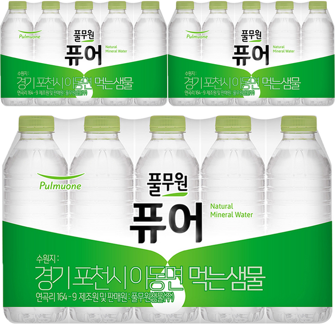 풀무원 퓨어 무라벨 생수, 330ml, 60개