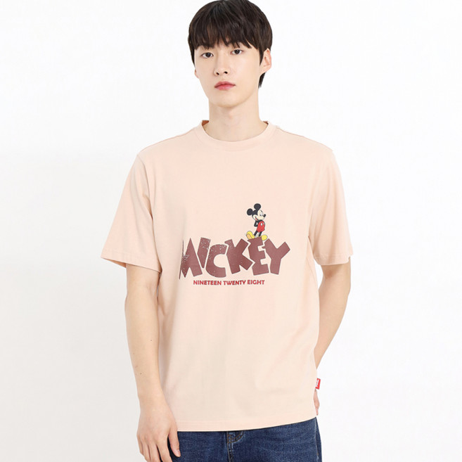 홀하우스 남녀공용 스몰 미키 통기성 반팔 티셔츠 HM2TSU102