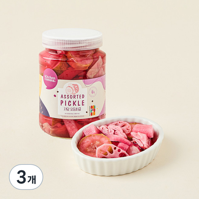 키친콤마 저당 모듬피클, 460g, 3개