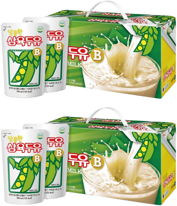 삼육두유 달콤한 두유 B 파우치, 190ml, 30개