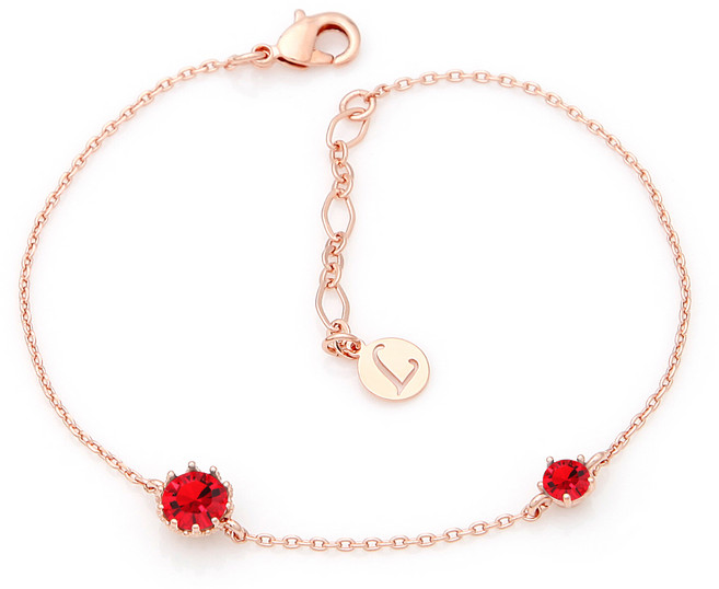 여성용 탄생석 컬러 큐빅 체인 팔찌 JR4