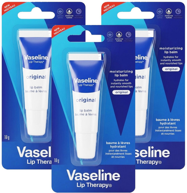 Vaseline 凡士林 護唇膏, 3條, 10g