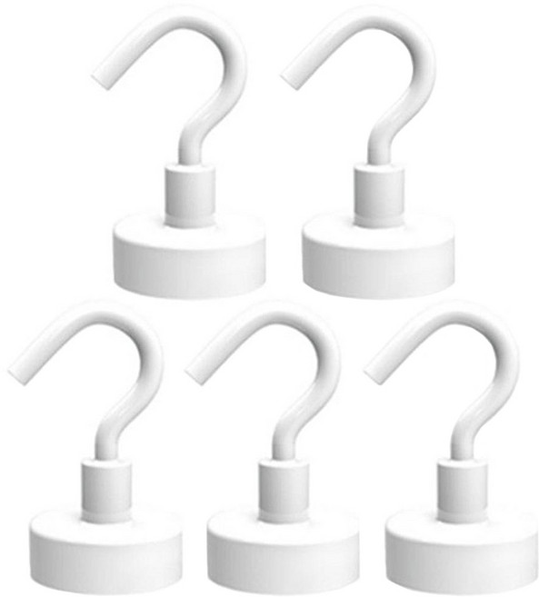 DADA 超強力釹磁鐵掛鉤 20mm, 白色, 5個