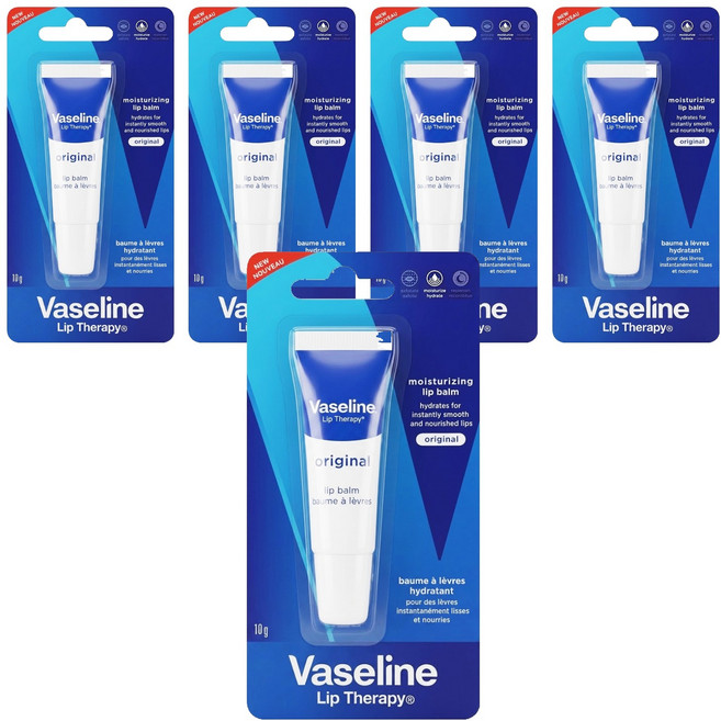 Vaseline 凡士林 護唇膏, 5條, 10g