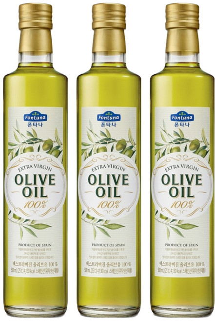 폰타나 엑스트라 버진 올리브유 도리카, 500ml, 3개