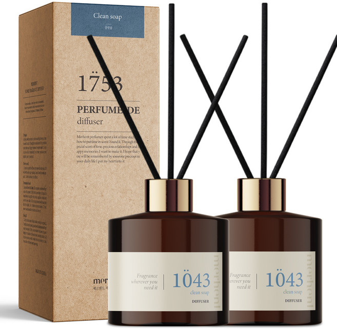 메르헨트 퍼퓸 드 디퓨저 + 섬유리드 10p, 클린솝, 200ml, 1세트