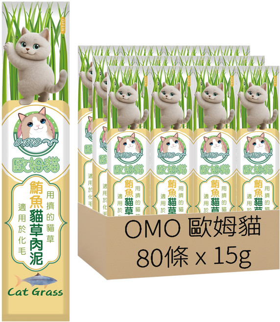 OMO 歐姆貓 貓草肉泥, 1套, 1.2kg, 鮪魚